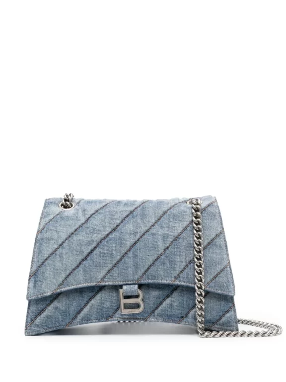 Balenciaga medium Crush denim shoulder bag