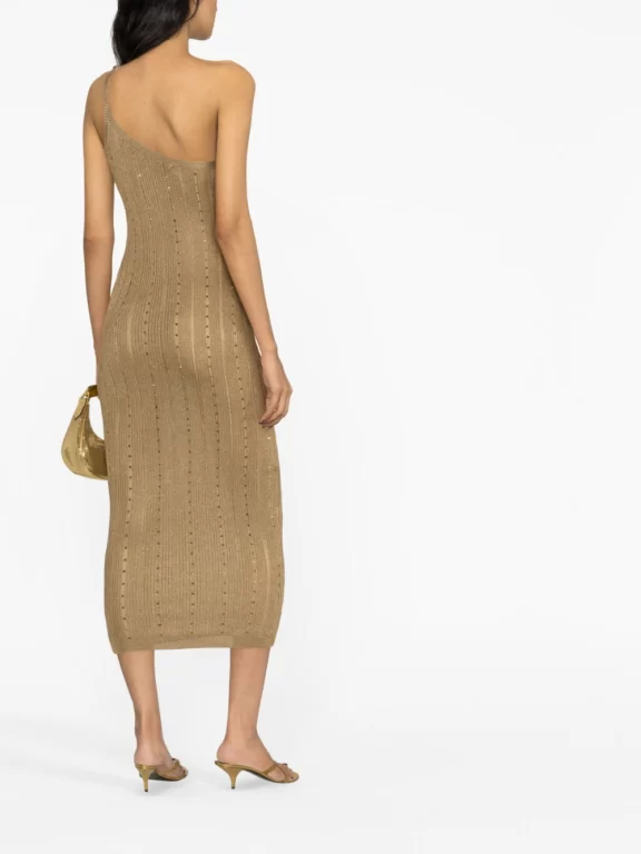 Alessandra Rich crystal-embellished ribbed-knit midi dress