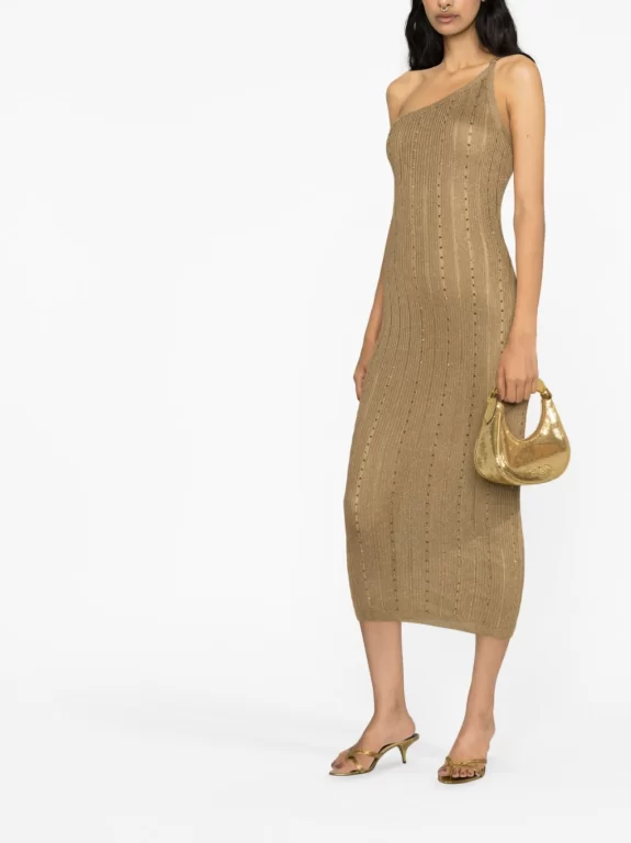 Alessandra Rich crystal-embellished ribbed-knit midi dress