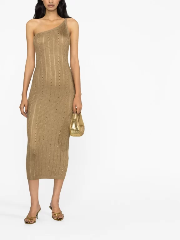 Alessandra Rich crystal-embellished ribbed-knit midi dress