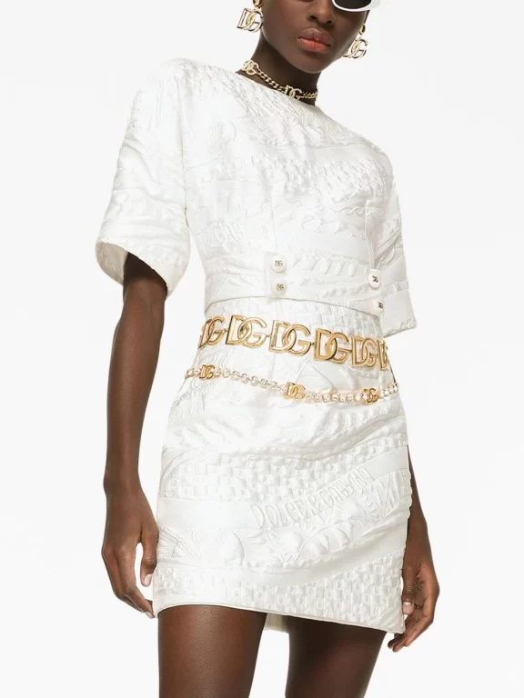 Dolce & Gabbana jacquard short-sleeve minidress