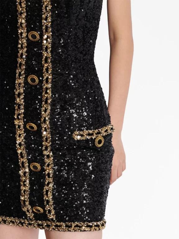 Balmain sequin-embellishment bustier minidress