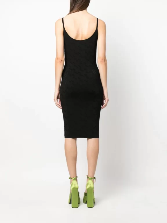 Versace La Greca knitted midi dress