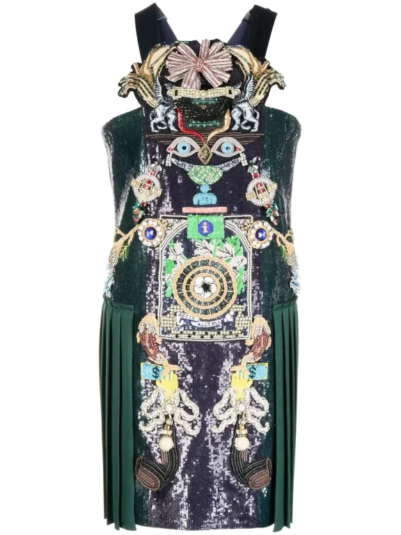 Mary Katrantzou Archival Robot Embellished Mini Dress