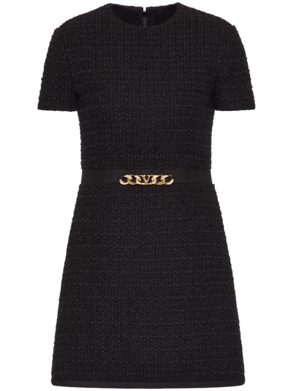 Valentino Garavani Chain-Link Trim Mini Dress