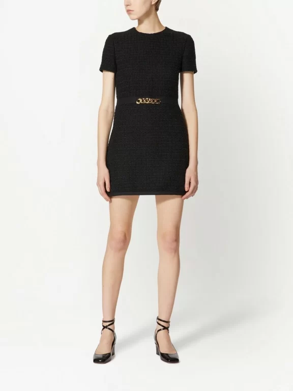 Valentino Garavani Chain-Link Trim Mini Dress