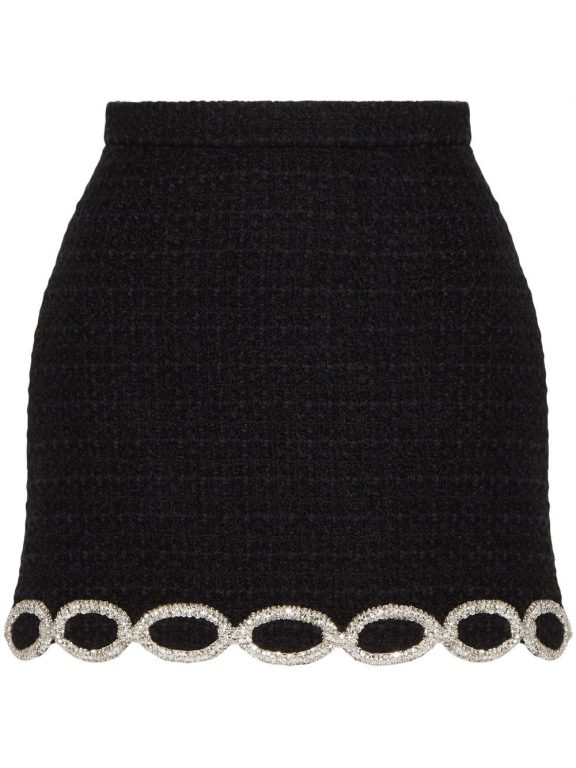 Valentino Garavani Ccrystal Tweed Miniskirt