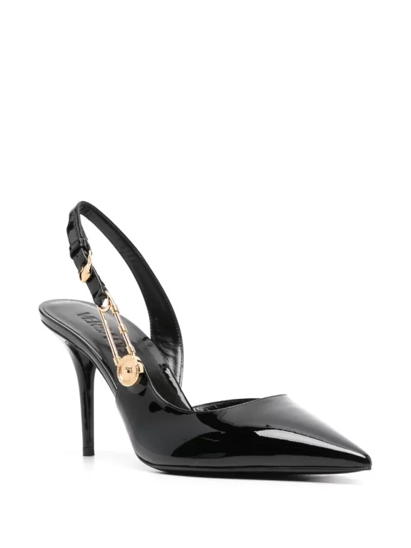 Versace Safety Pin 85mm Slingback Pumps