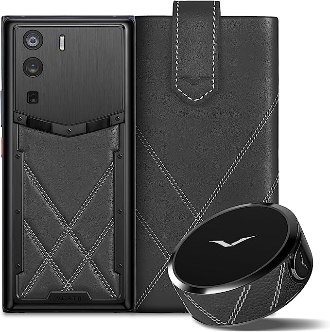 METAVERTU Stitching Limited Edition Secure Phone, Calf Leather Unlocked 5G Encrypted Smartphone with Vshot NFT 64MP Camera Dual Sim Android os & Web3.0 os Up to 18G RAM + 1TB ROM + 10T IPFS Storage